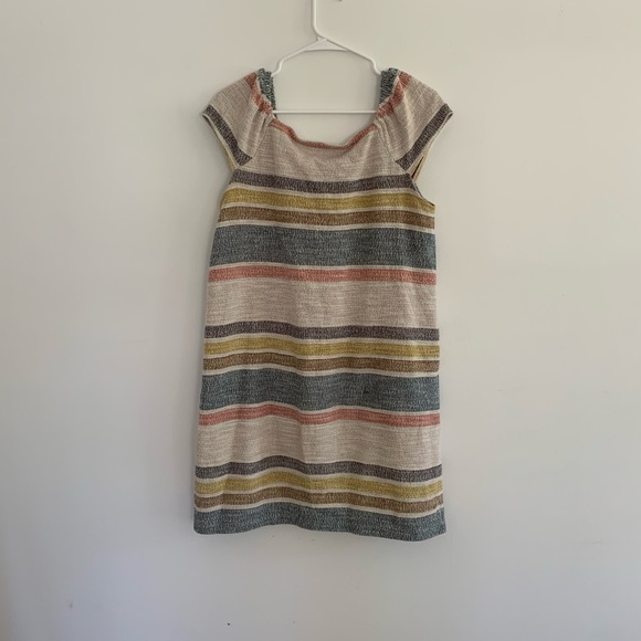 Madewell Texture & Thread Striped Cap Sleeve Dress - Picture 4 of 9